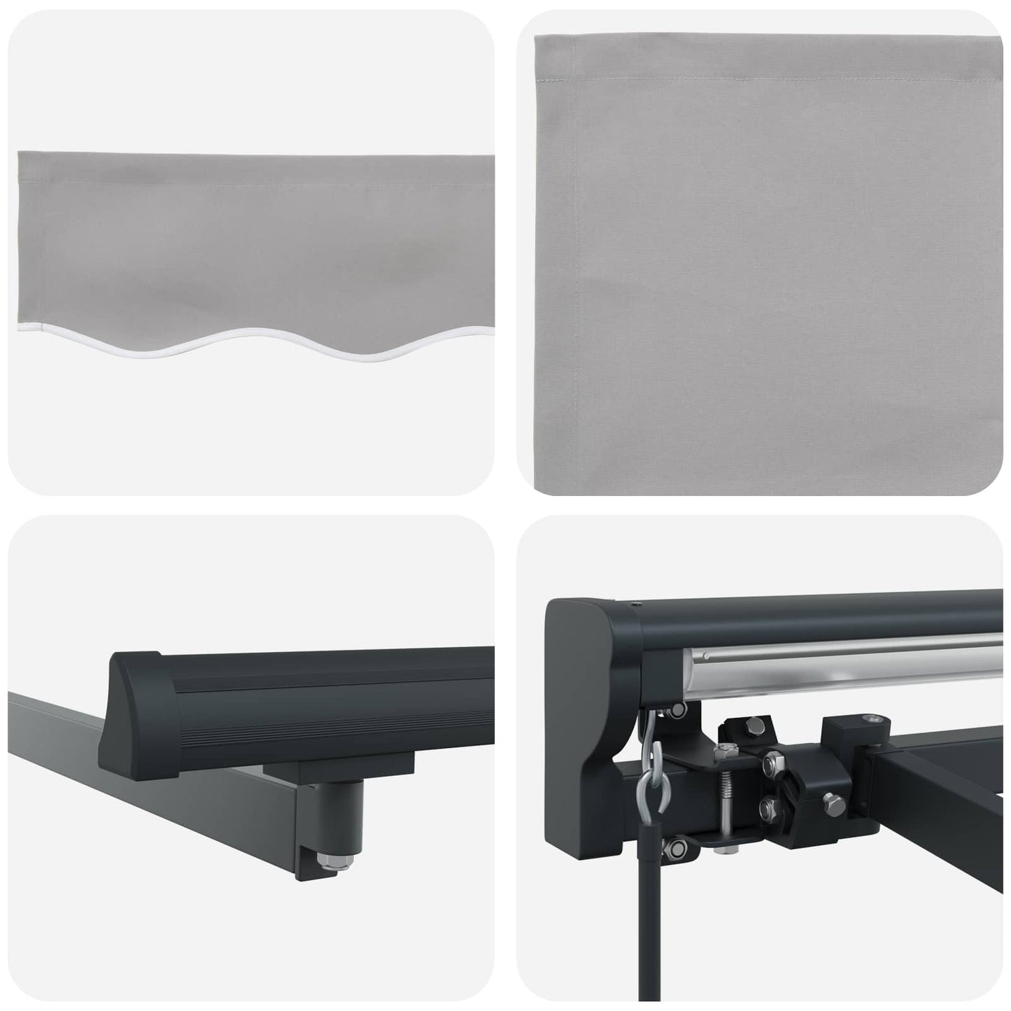 vidaXL Awning Frame Light Grey 450 x 300 cm Polyester with PU coating