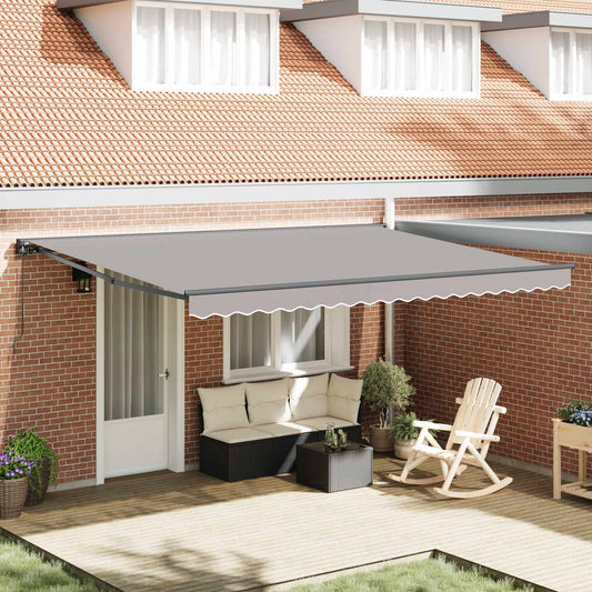 vidaXL Awning Frame Light Grey 450 x 300 cm Polyester with PU coating