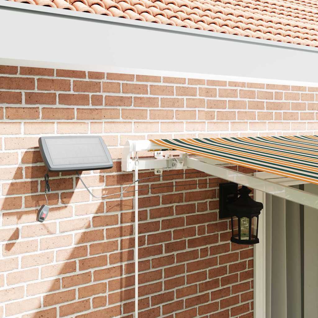 vidaXL Retractable Awning Green and yellow 450 x 300 cm
