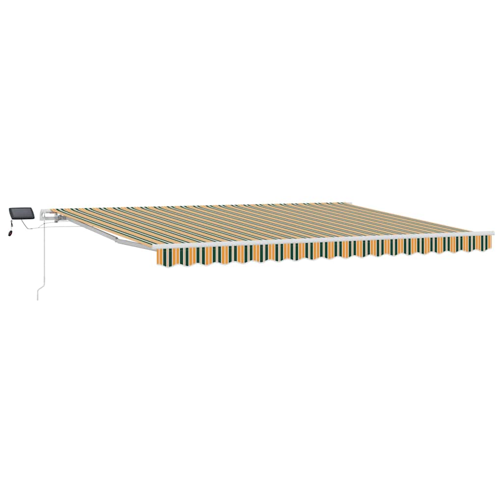 vidaXL Retractable Awning Green and yellow 450 x 300 cm