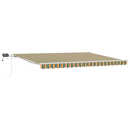 vidaXL Retractable Awning Green and yellow 450 x 300 cm