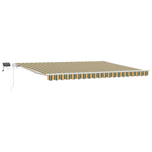 vidaXL Retractable Awning Green and yellow 450 x 300 cm
