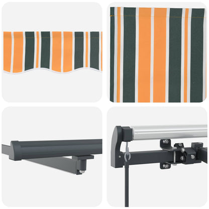 vidaXL Retractable Awning Green and yellow 450 x 300 cm