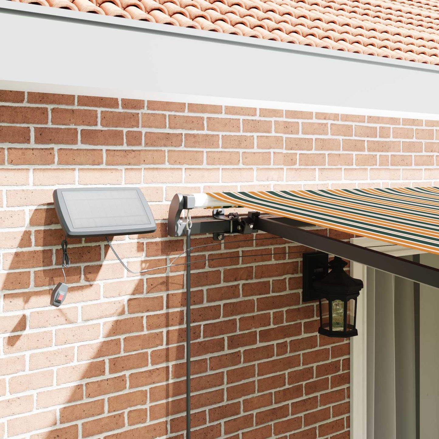 vidaXL Retractable Awning Green and yellow 450 x 300 cm