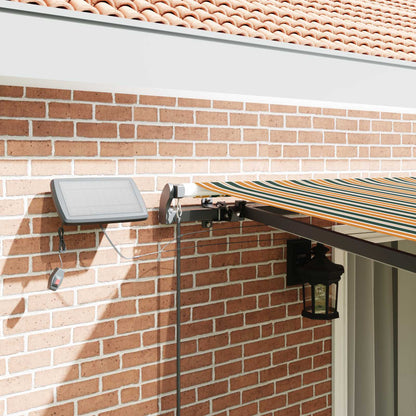 vidaXL Retractable Awning Green and yellow 450 x 300 cm