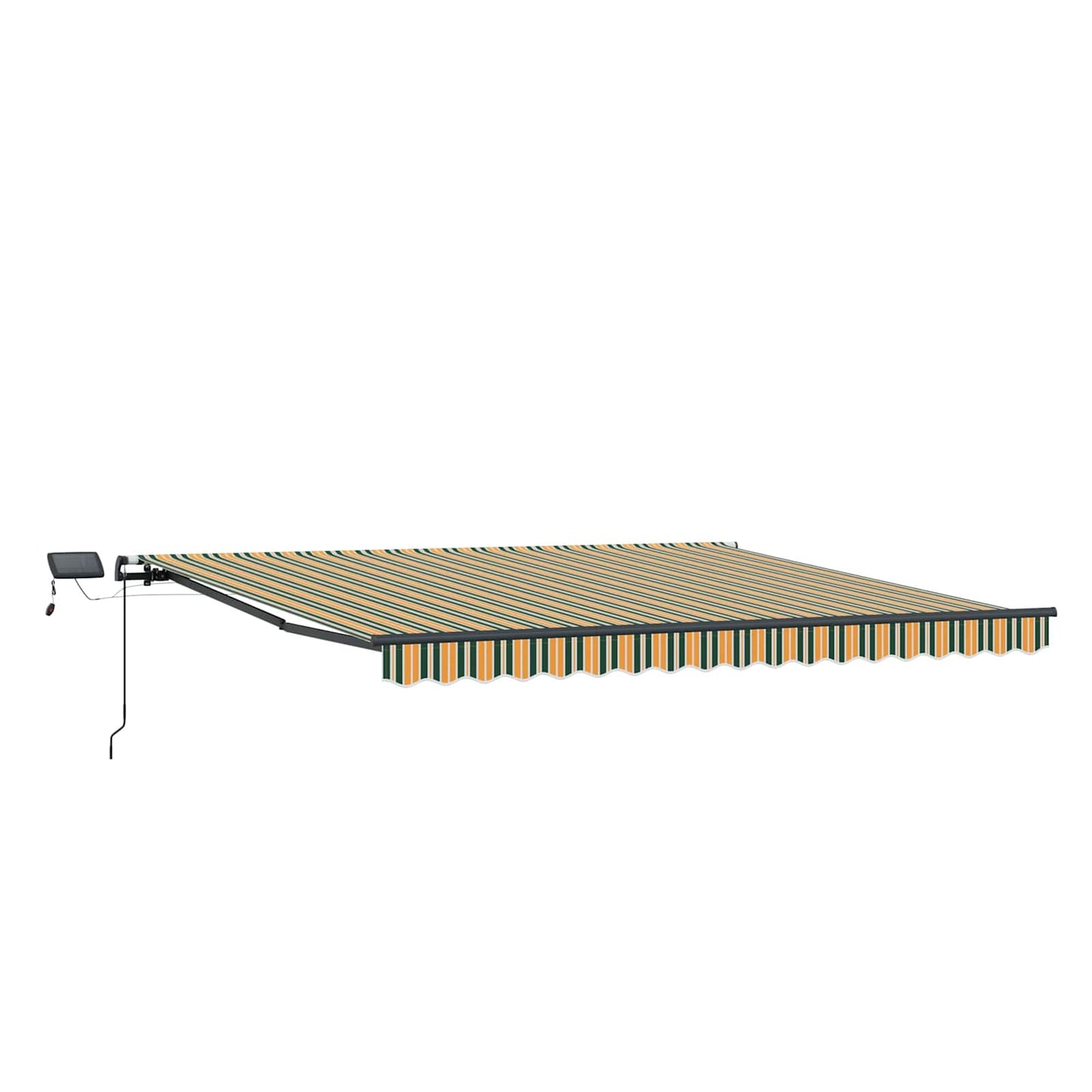 vidaXL Retractable Awning Green and yellow 450 x 300 cm