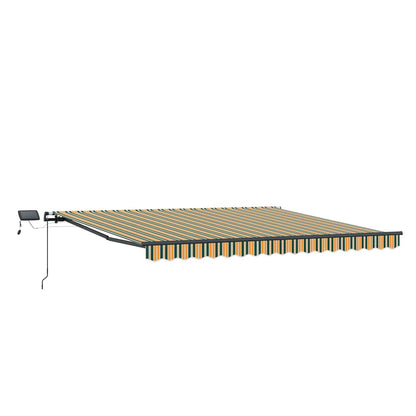 vidaXL Retractable Awning Green and yellow 450 x 300 cm