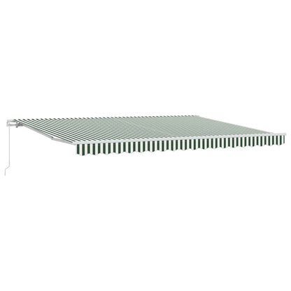 vidaXL Retractable Awning Green and White 450 x 300 x 165 cm