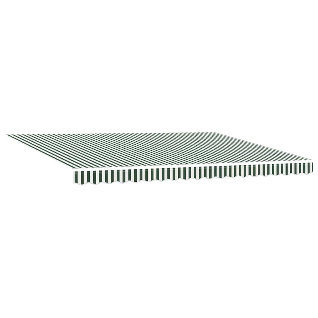 vidaXL Retractable Awning Green and White 450 x 300 cm