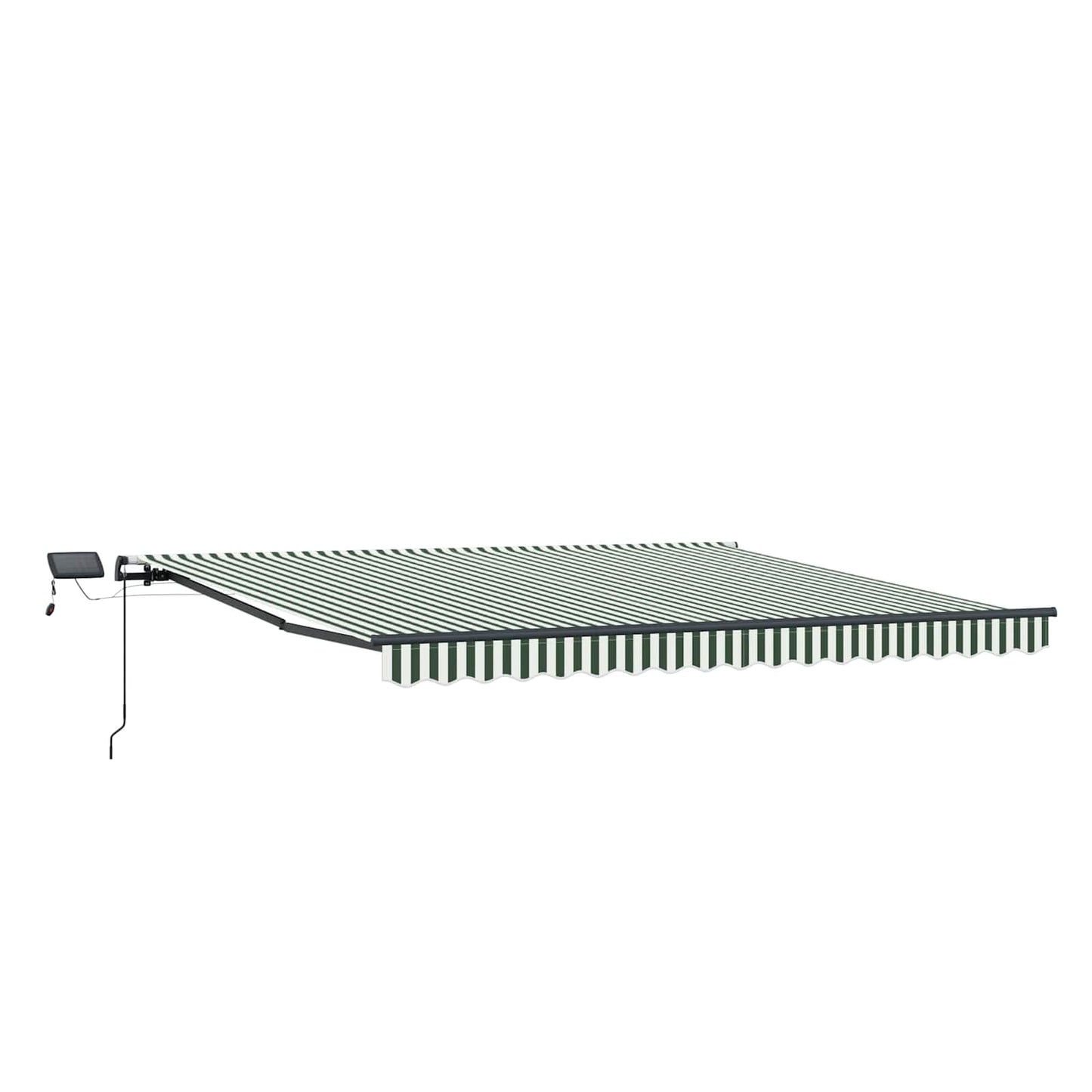 vidaXL Retractable Awning Green and white 450 x 300 cm Fabric