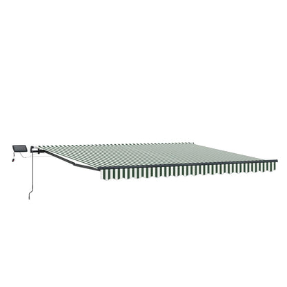 vidaXL Retractable Awning Green and white 450 x 300 cm Fabric