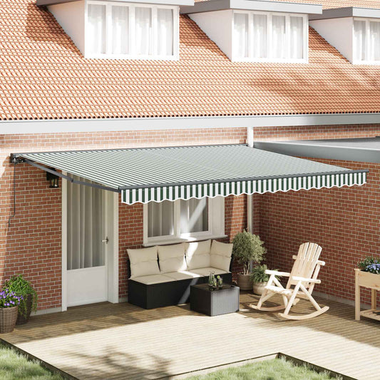 vidaXL Awning Frame Green and White 450 x 300 cm