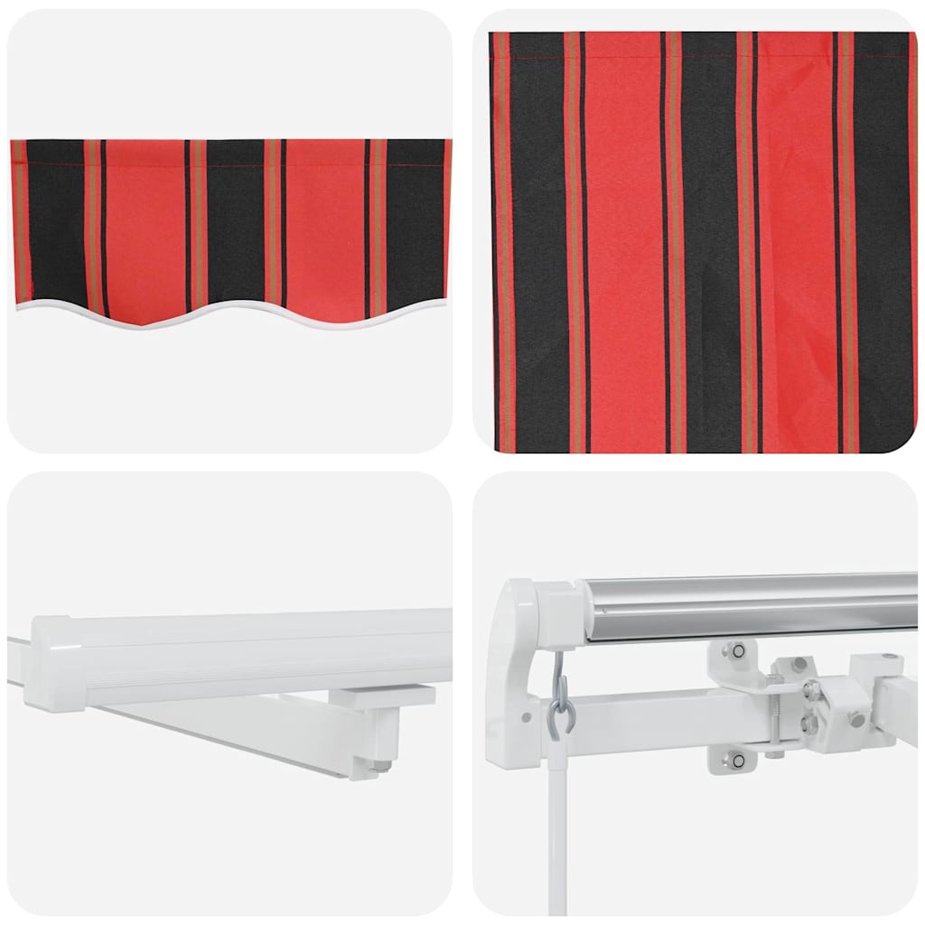 vidaXL Retractable Awning Manual Orange and brown 450 x 350 cm