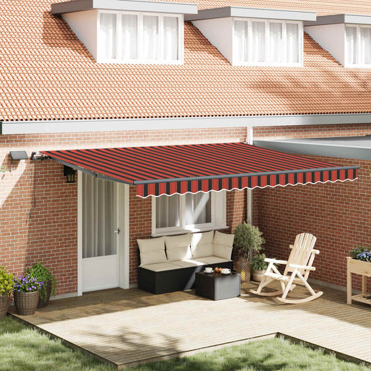 vidaXL Retractable Awning Orange and brown 450 x 350 cm