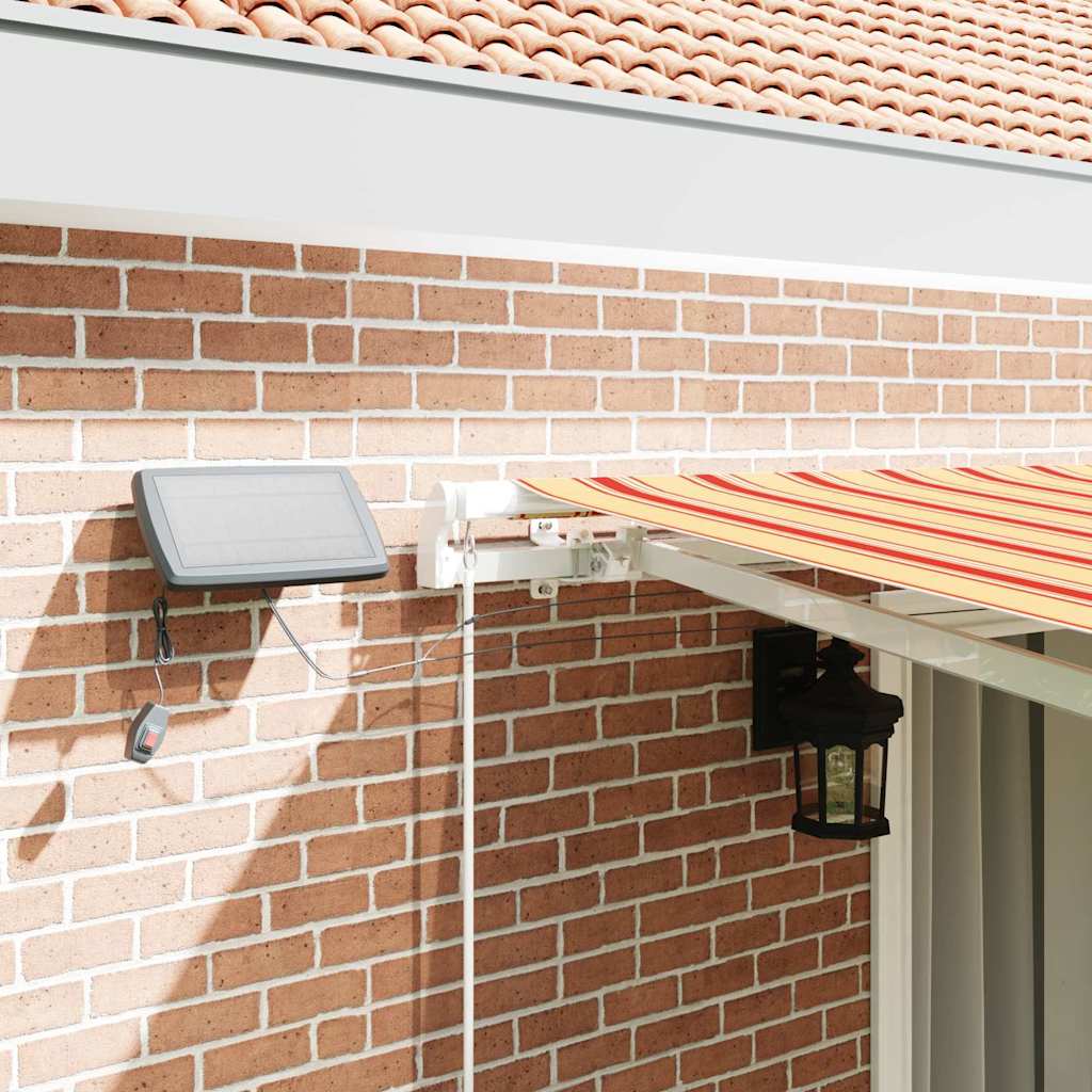 vidaXL Retractable Awning Manual Yellow and Orange 450 x 350 cm