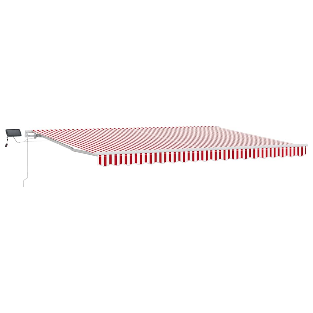 vidaXL Retractable Awning Red and White 450 x 350 cm