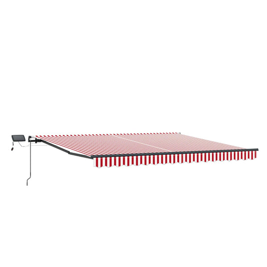 vidaXL Retractable Awning Red and White 450 x 350 cm