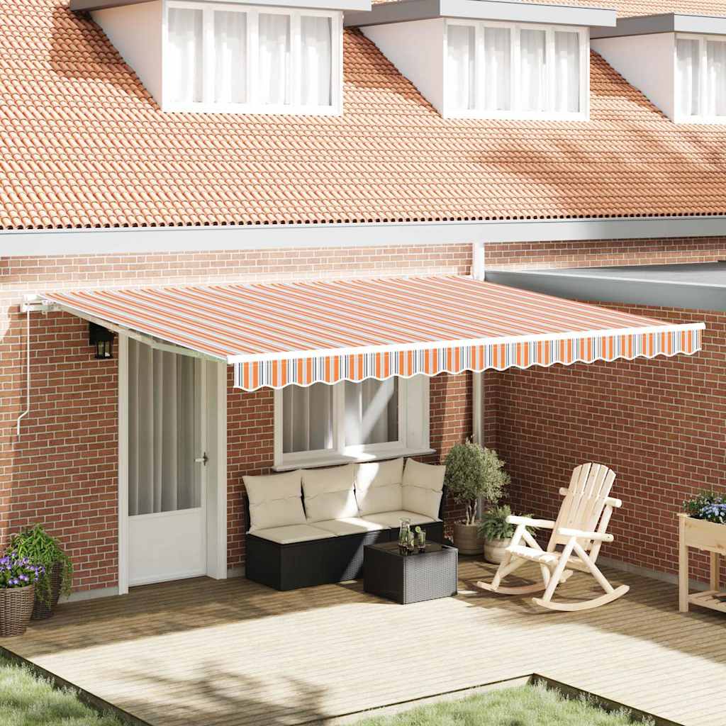 vidaXL Awning Retractable Multicolour 450 x 350 x 165 cm Polyester