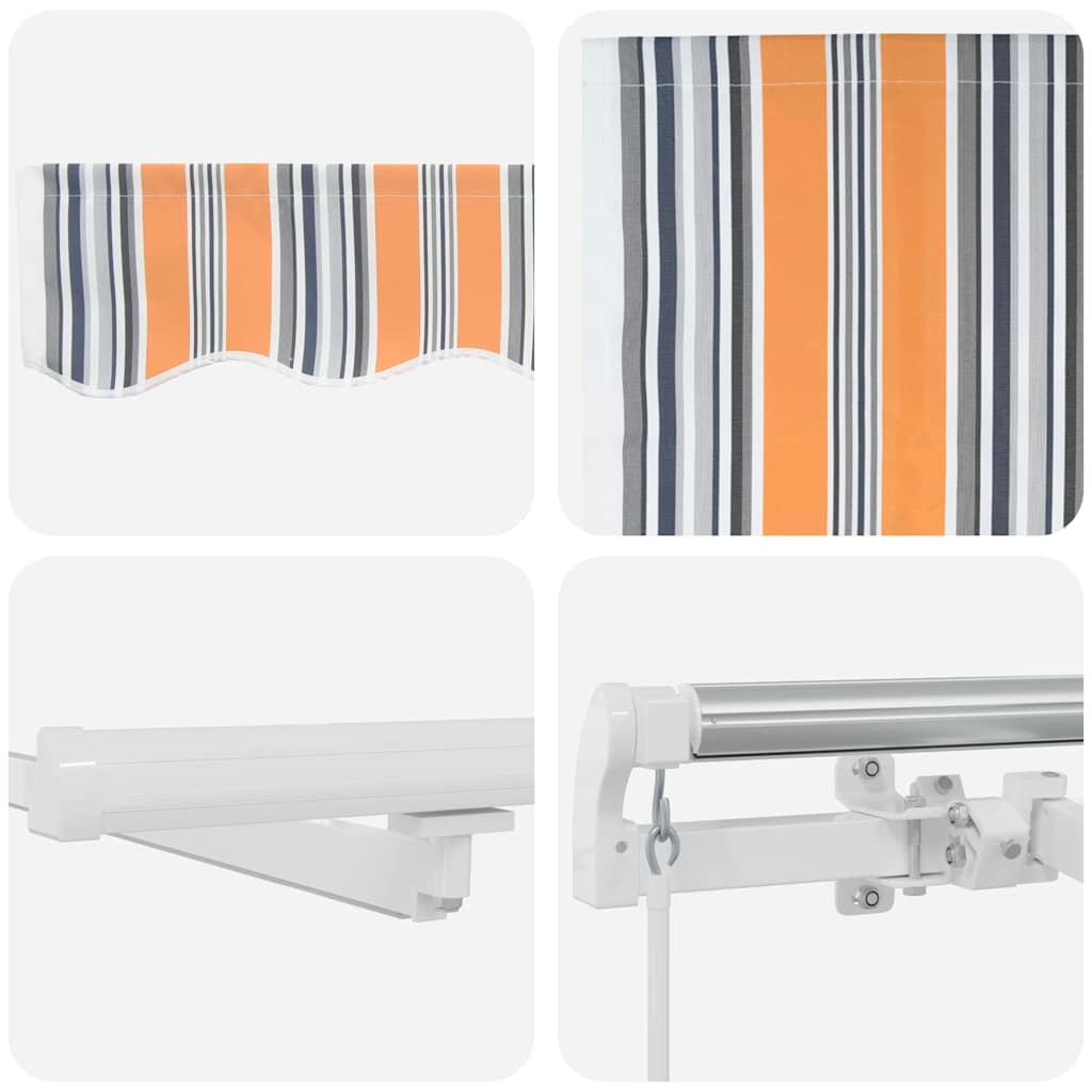 vidaXL Retractable Awning Multicolour 450 x 350 cm Fabric and Steel