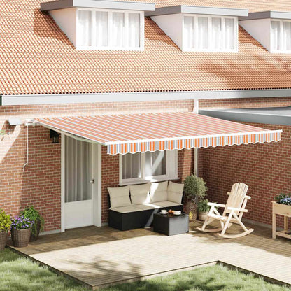 vidaXL Retractable Awning Multicolour 450 x 350 cm Fabric and Steel