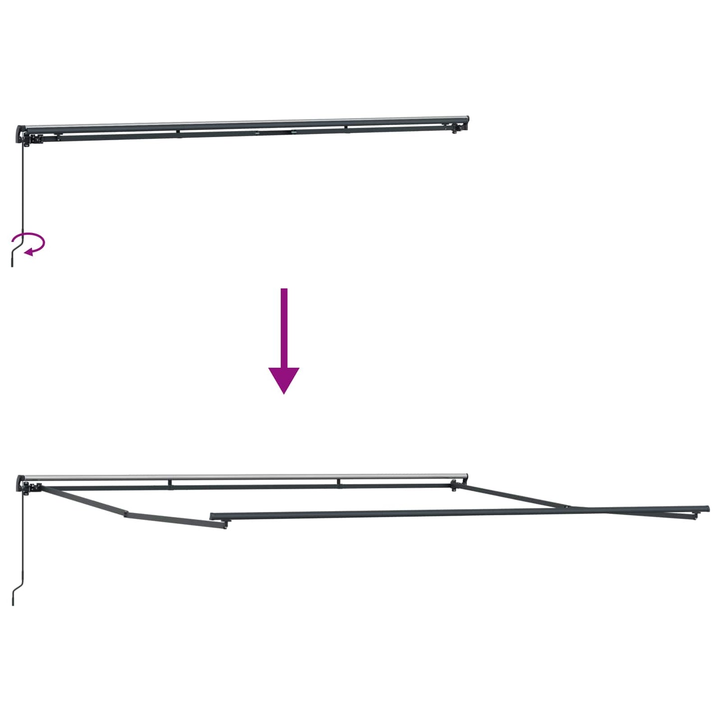 vidaXL Retractable Awning Multicolour 450 x 350 cm