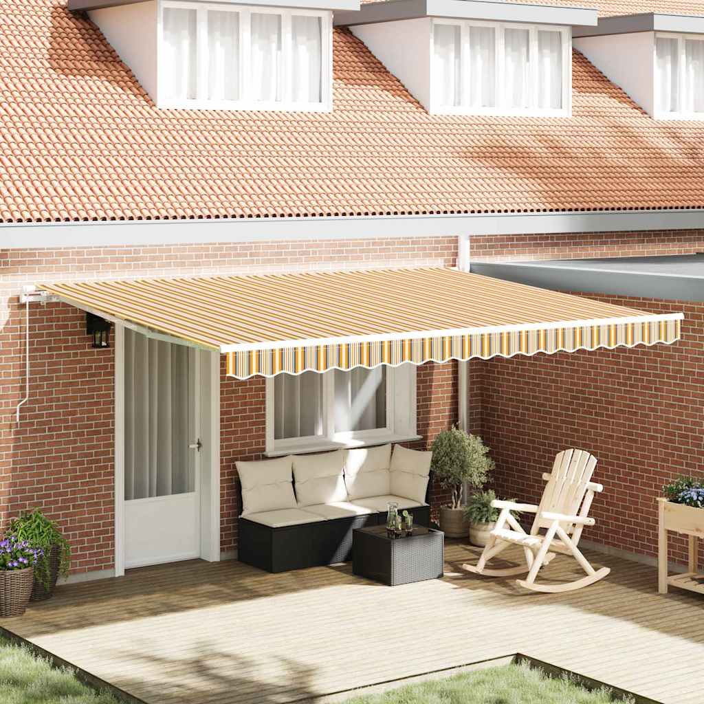 vidaXL Retractable Awning Multicolour 450 x 350 x 165 cm