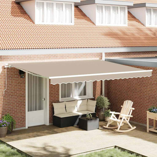 vidaXL Retractable Awning Beige 450 x 350 x 165 cm