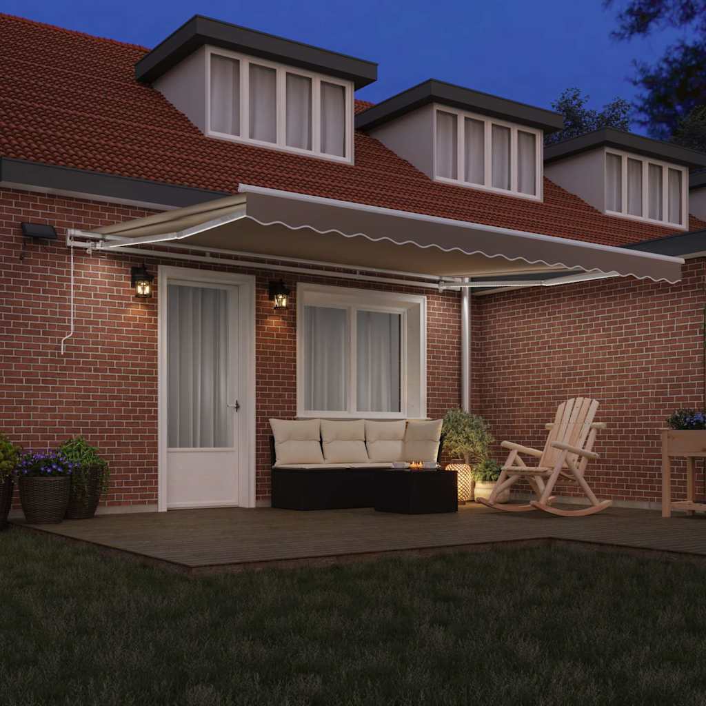 vidaXL Retractable Awning Beige 450 x 350 cm Fabric and Aluminium