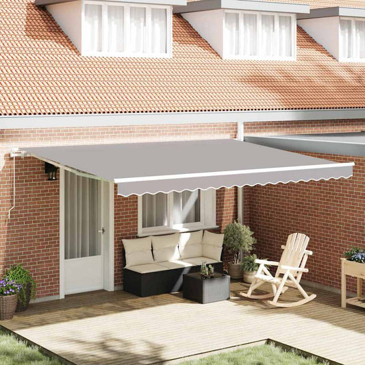 vidaXL Retractable Awning Light grey 450 x 350 x 165 cm