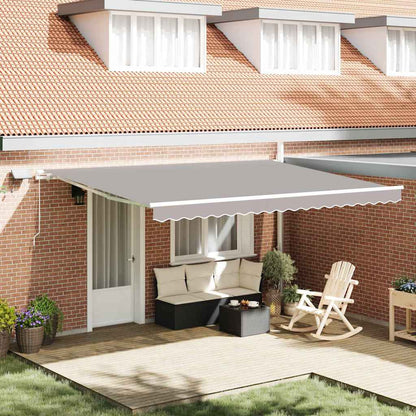 vidaXL Retractable Awning Light Grey 450 x 350 cm Fabric and Aluminium