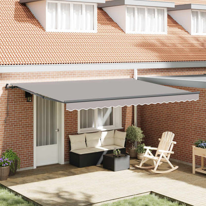 vidaXL Retractable Awning Light Grey 450 x 350 cm