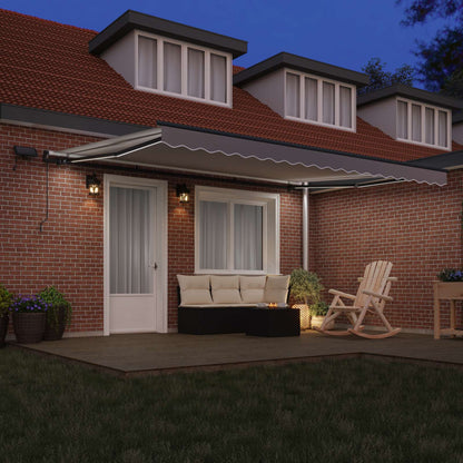 vidaXL Retractable Awning Light Grey 450 x 350 cm Fabric and Aluminium
