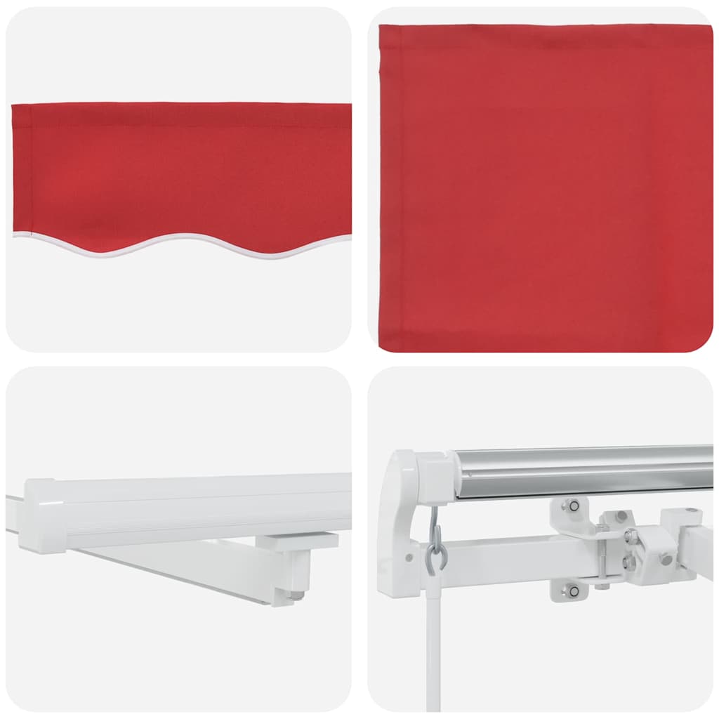 vidaXL Retractable Awning Manual Red 450 x 350 cm Fabric and Steel