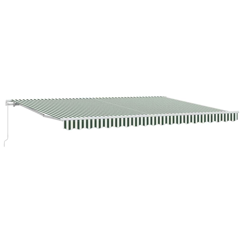 vidaXL Retractable Awning Green and White 450 x 350 x 165 cm