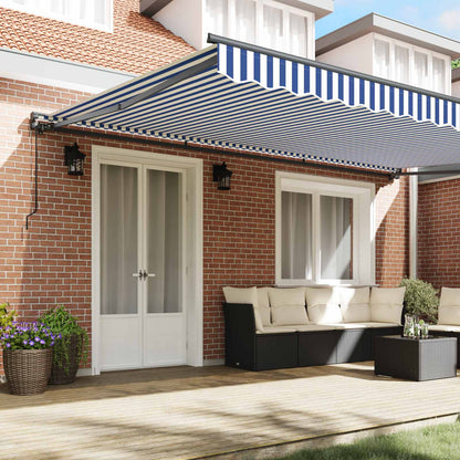 vidaXL Awning Frame Blue and White 500 x 300 cm
