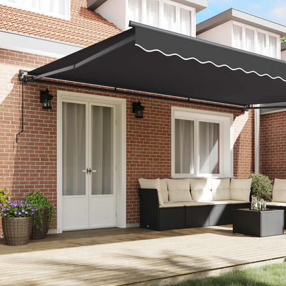 vidaXL Awning Frame Anthracite 500 x 300 cm Polyester with PU coating