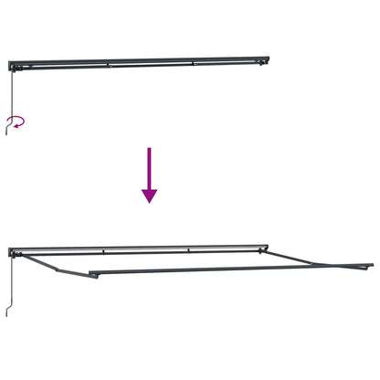 vidaXL Awning Frame Anthracite 500 x 300 cm Polyester with PU coating