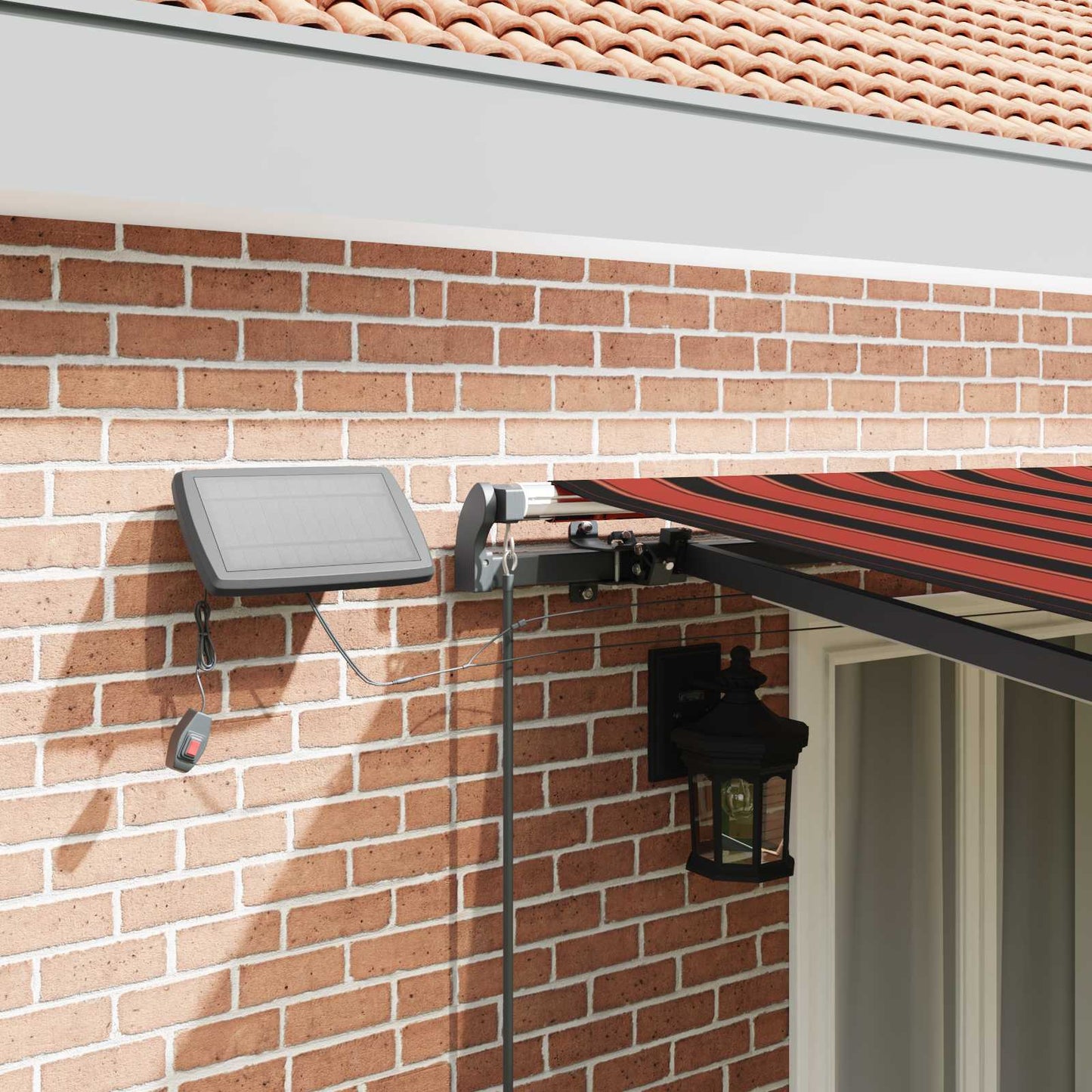vidaXL Retractable Awning Orange and brown 500 x 300 cm