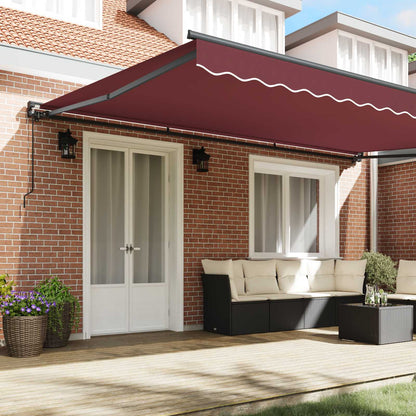 vidaXL Awning Frame Burgundy 500 x 300 cm Polyester with PU coating