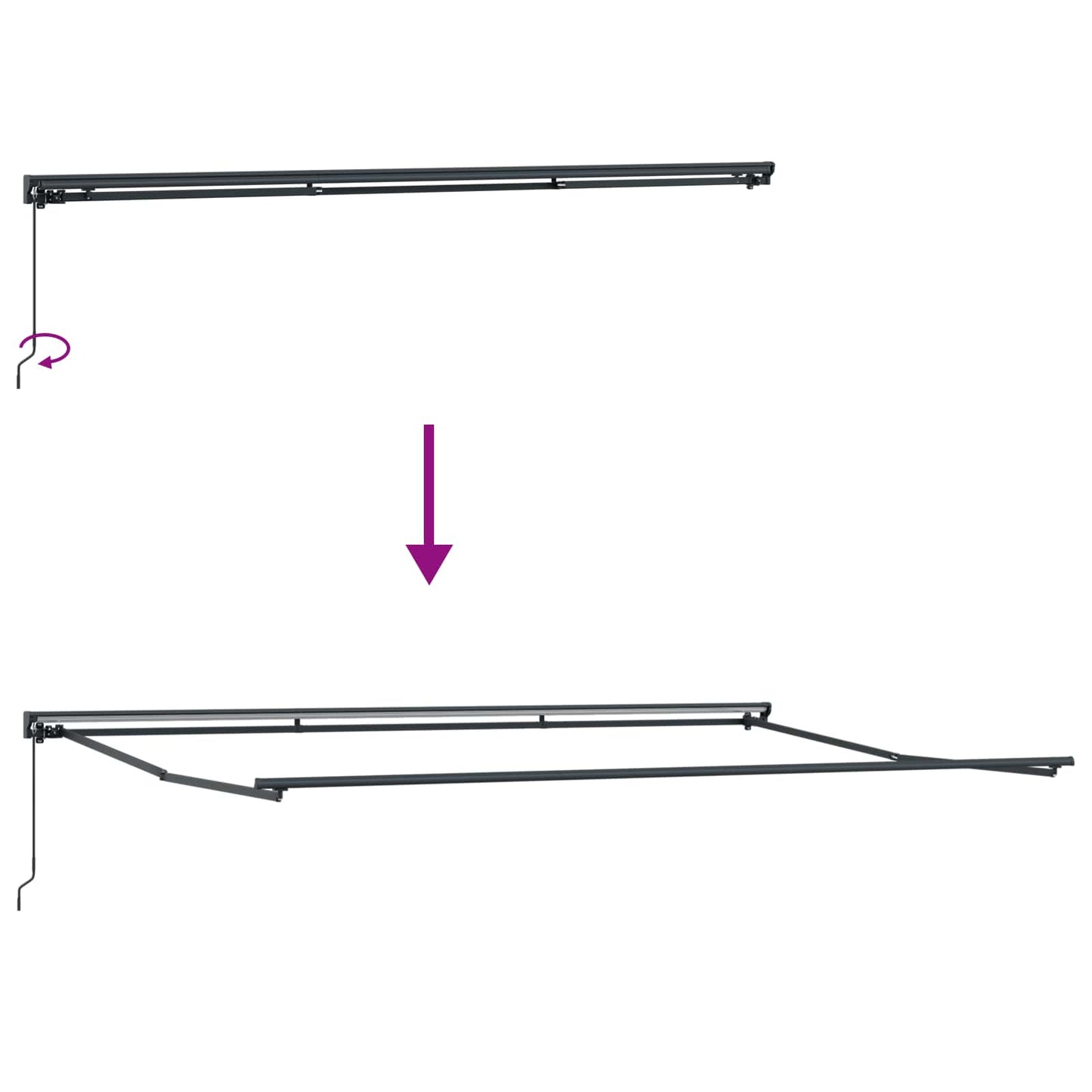 vidaXL Awning Frame Brown 500 x 300 cm Polyester with PU coating