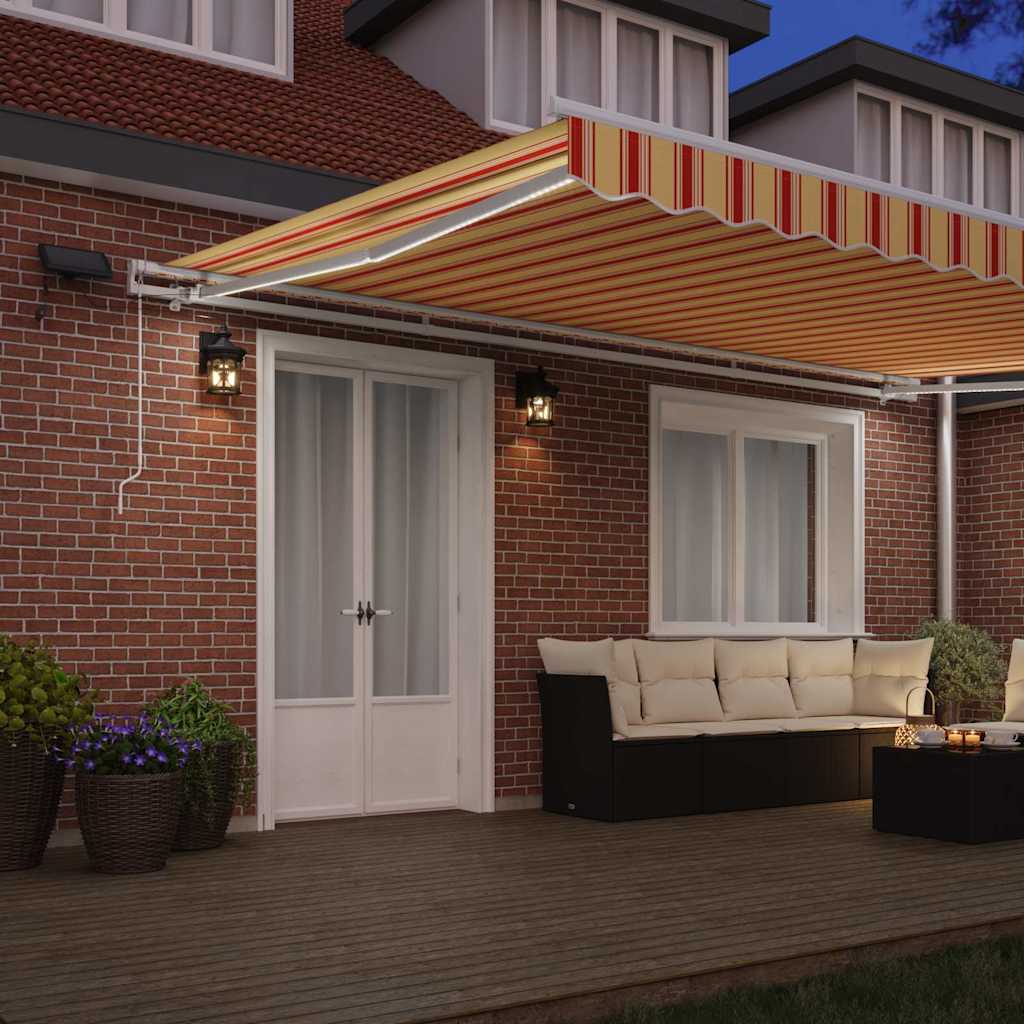 vidaXL Retractable Awning Yellow and Orange 500 x 300 cm