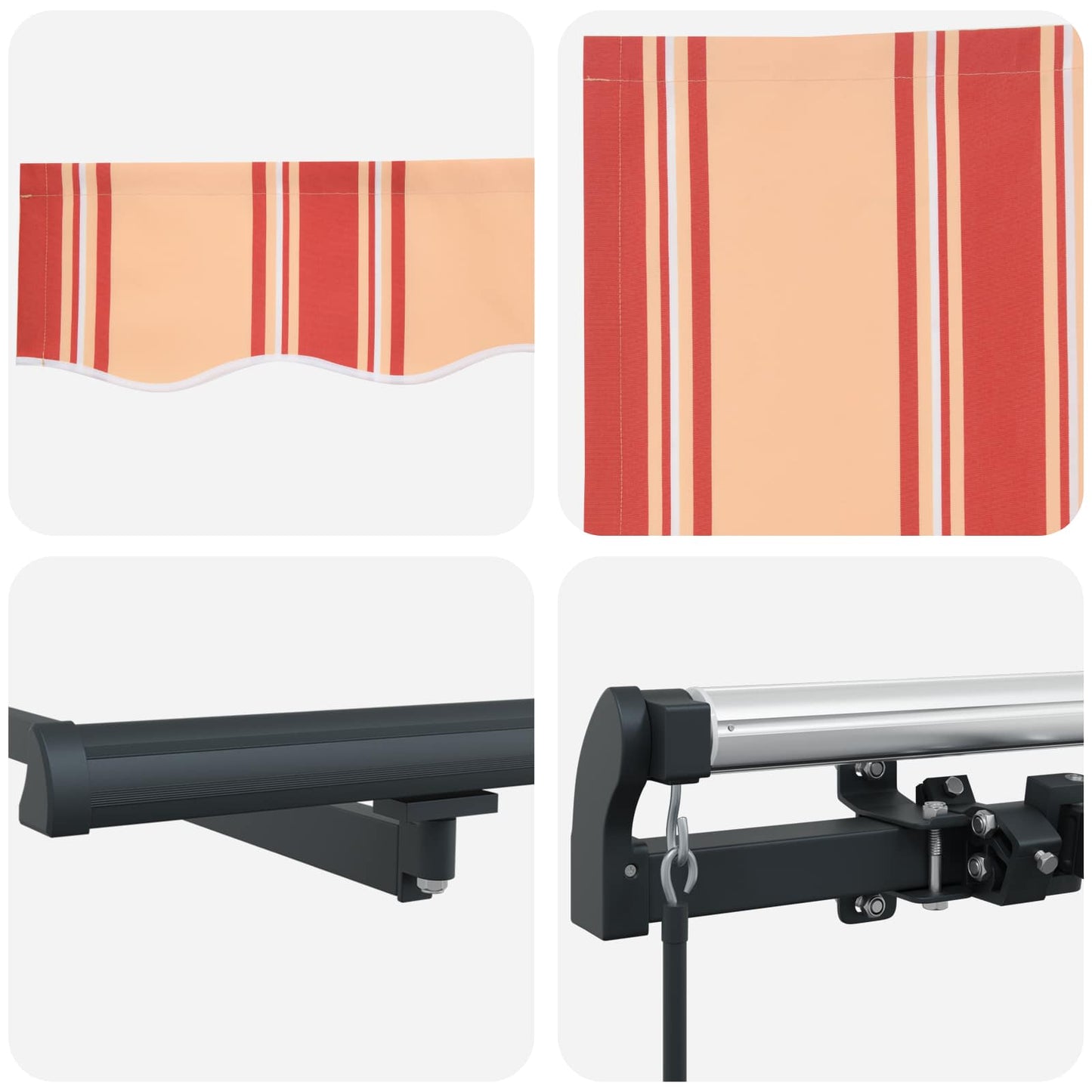 vidaXL Retractable Awning Yellow and Orange 500 x 300 cm