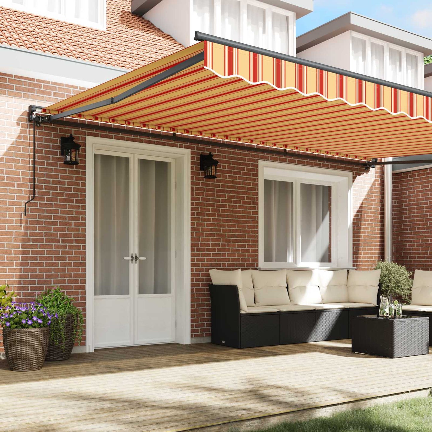 vidaXL Awning Frame Multicolour 500 x 300 cm Polyester with PU coating