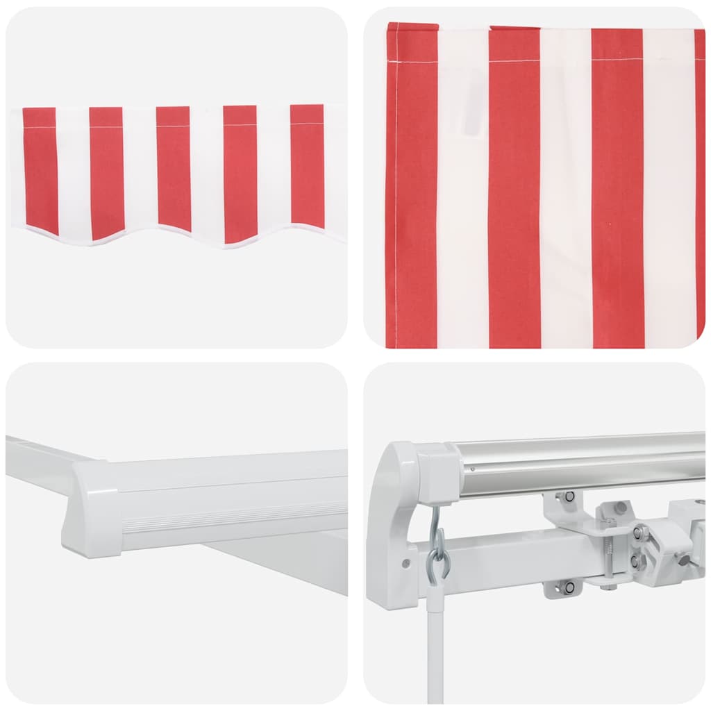 vidaXL Awning Red and White 500 x 300 x 165 cm Polyester and Metal