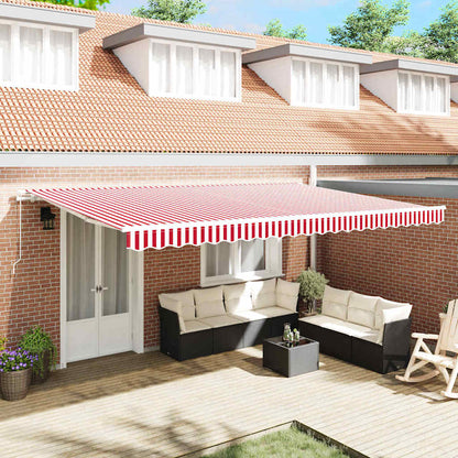 vidaXL Awning Red and White 500 x 300 x 165 cm Polyester and Metal