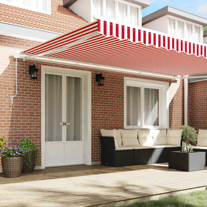 vidaXL Awning Red and White 500 x 300 x 165 cm Polyester and Metal