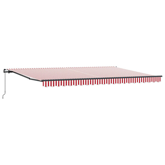 vidaXL Retractable Awning Red and White 500 x 300 cm