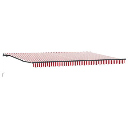 vidaXL Retractable Awning Red and White 500 x 300 cm
