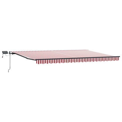 vidaXL Retractable Awning Red and White 500 x 300 cm