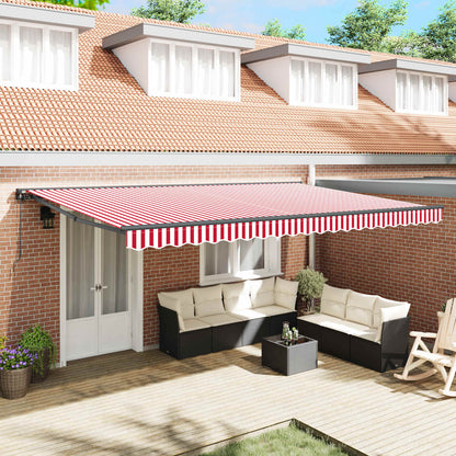 vidaXL Awning Frame Red and White 500 x 300 cm